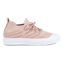 Hellrosa Shelovet Textil-Sneaker für Damen