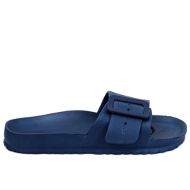 Romero D.BLUE Gummi-Slipper mit Schnalle blau