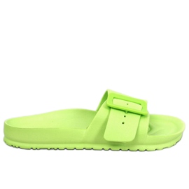 Romero Green Gummi-Slipper mit Schnalle grün