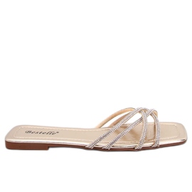 Rexha Gold-Zirkonia-Hausschuhe golden