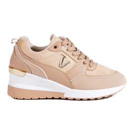 Damen-Sneakers mit Keilabsatz von Shelovet in Beige