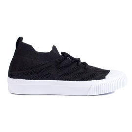 Schwarze Textil-Sneaker von Shelovet für Damen