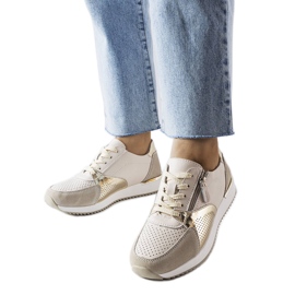 Goodin Beige durchbrochene Lederschuhe von Galileo