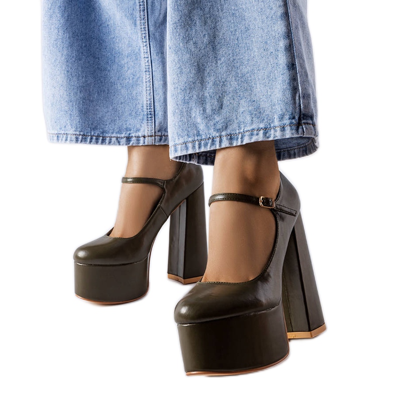 Colle grüne High-Heel-Pumps