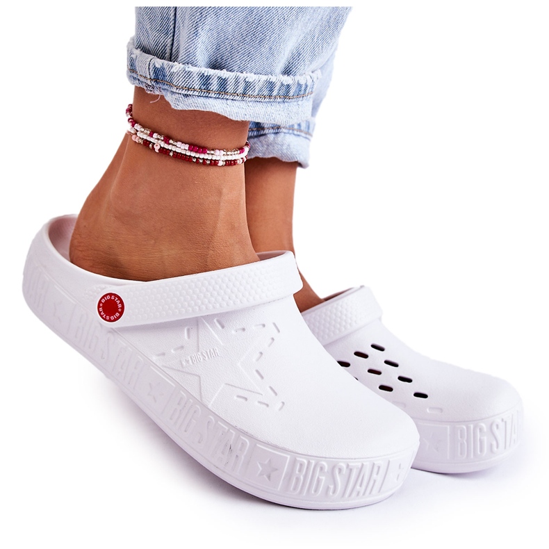 Leichte Damenhausschuhe Kroks Big Star II275003 Weiß