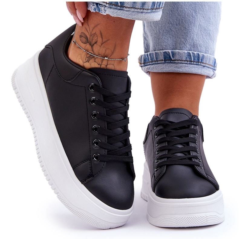 Klassische Damen-Sneaker in Schwarz und Weiß, Night Trip