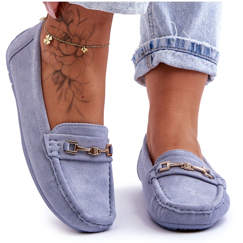 Klassische Wildleder-Loafer für Damen in Blau von Corinell