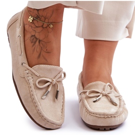 Damen-Loafer aus Wildleder Beige Si Passione