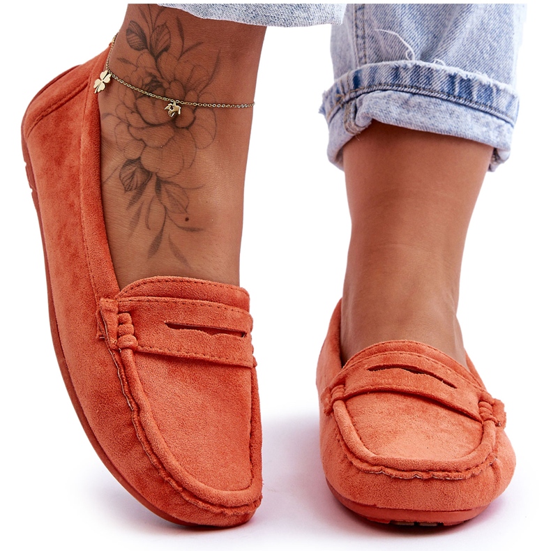 Damen-Loafer aus Wildleder in Orange von Lenvie