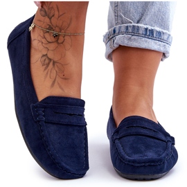 Damen-Loafer aus Wildleder in Marineblau von Lenvie