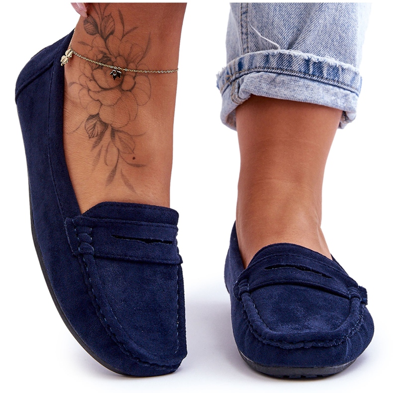 Damen-Loafer aus Wildleder in Marineblau von Lenvie