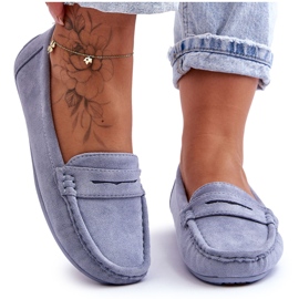 Blaue Lenvie Wildleder-Loafer für Damen