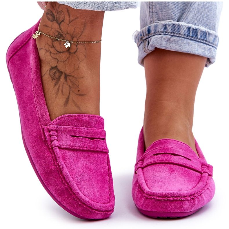 Damen-Loafer aus Wildleder in Rosa von Lenvie