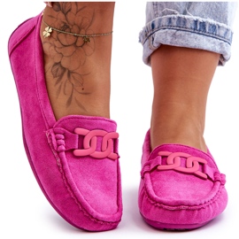 Modische Wildleder-Loafer für Damen in Pink von Rabell rosa