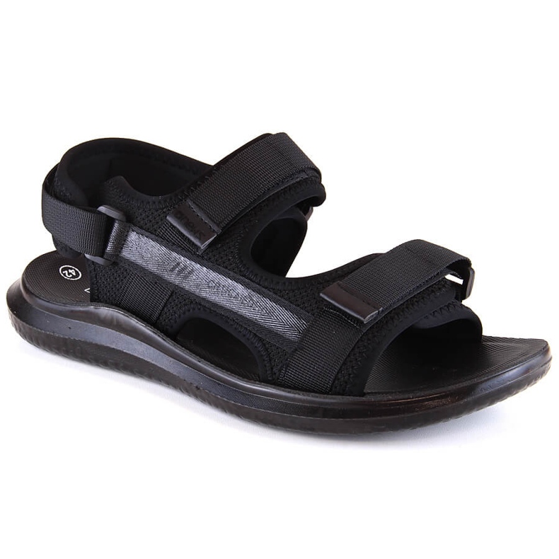 Schwarze Herren-Sportsandalen mit Klettverschluss News 23MN02-5801