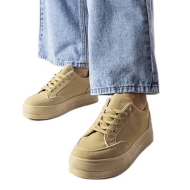 Beige Plateau-Sneaker von Amathymes