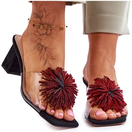 Frauen transparente High Heels S.Barski KV-AP658-1 Schwarz