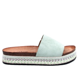 Donnie Green verzierte Sandalen grün