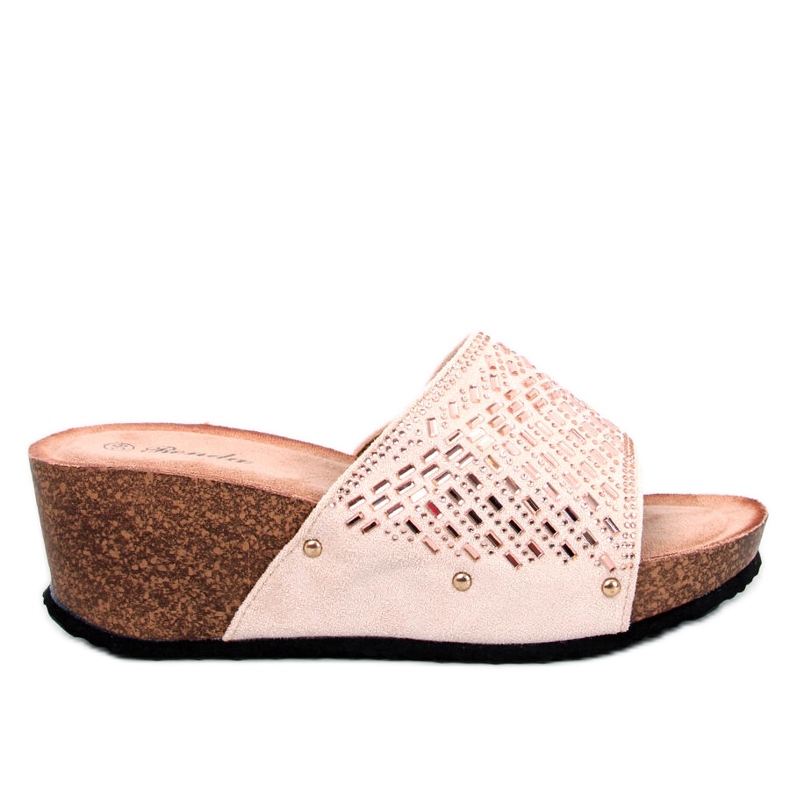 Greco-Aprikosen-Keilsandalen beige