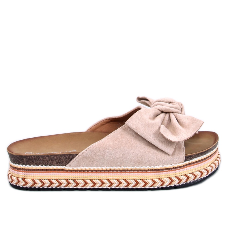 Sandalen mit hoher Sohle und Schleife von Delair Beige