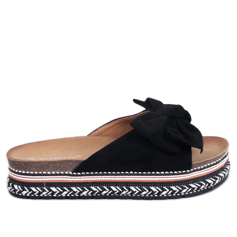 Delair Schwarze hohe Sohlen mit Schleife