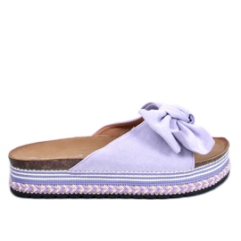 Sandalen mit hoher Sohle und Schleife von Delair Purple lila