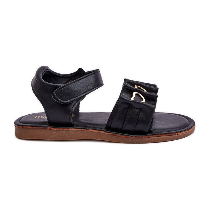 Kindersandalen mit Klettverschluss Herzen Schwarz Havanna