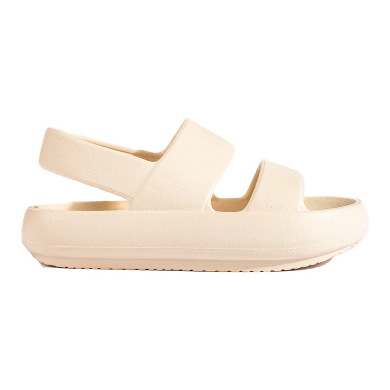 Damen-Sandalen aus cremefarbenem Shelovet-Gummi beige