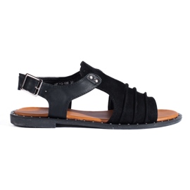 Schwarze Wildledersandalen von Shelovet