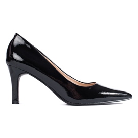 Klassische Damenpumps Shelovet schwarz lackierte High Heels