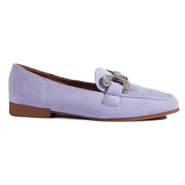 Shelovet-Loafer aus lila Wildleder mit Schnalle violett