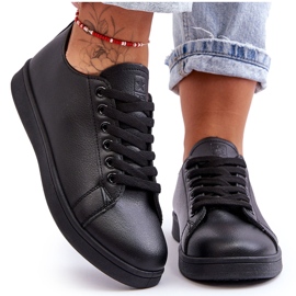 PE1 Klassische Leder-Sneaker für Damen, Schwarz, unbegrenzt