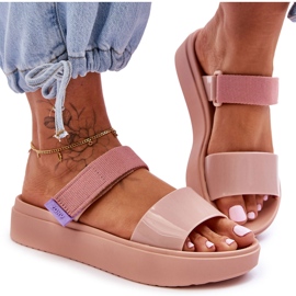 ZAXY Vegane Hausschuhe mit Klettverschluss HH285284 rosa