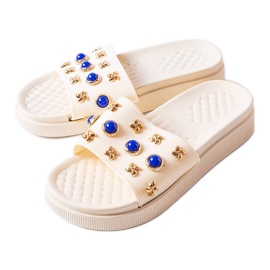 Beige verzierte Pantoletten von Montesarchio