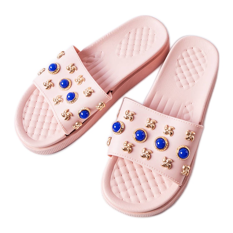 Rosa verzierte Pantoletten von Montesarchio