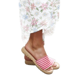 Rosa gewebte Capovalle-Pantoletten