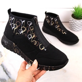 Stiefeletten für Damen, Sport-Sneaker mit Reißverschluss, schwarz Rieker M4953-00