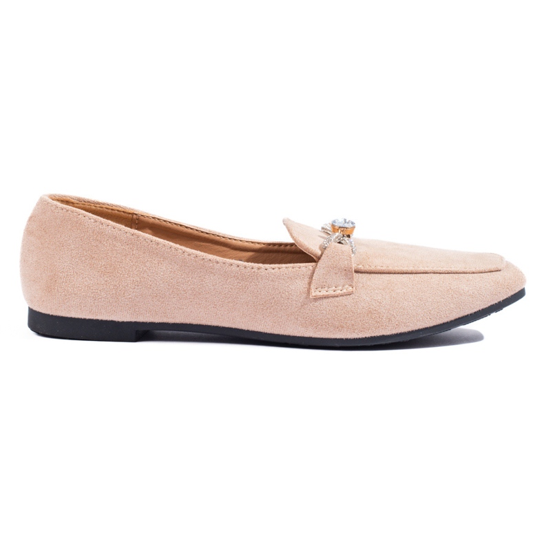Beigefarbene, mit Wildleder verzierte Slip-on-Loafer von Shelovet