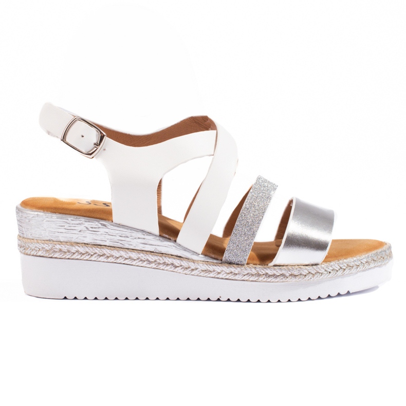 Weiße Shelovet-Keilsandalen für Damen