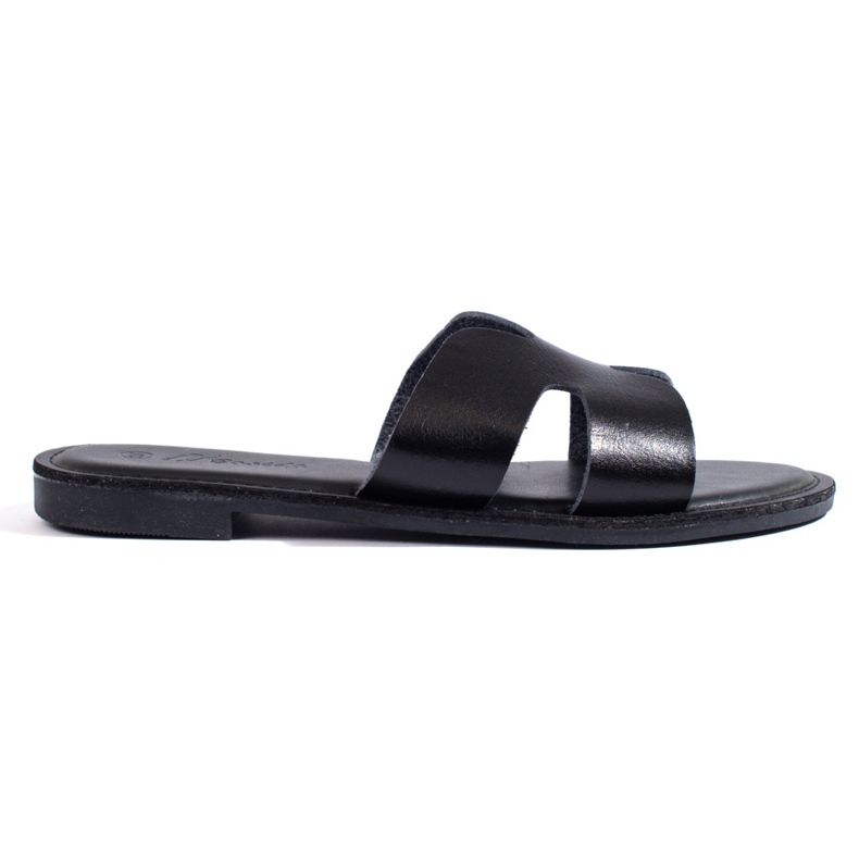 Klassische schwarze flache Shelovet-Sandalen