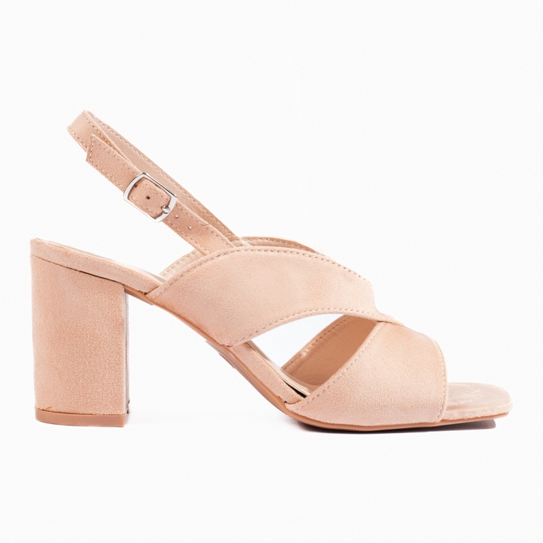Beige Wildleder-Sandalen mit hohen Absätzen von Vinceza