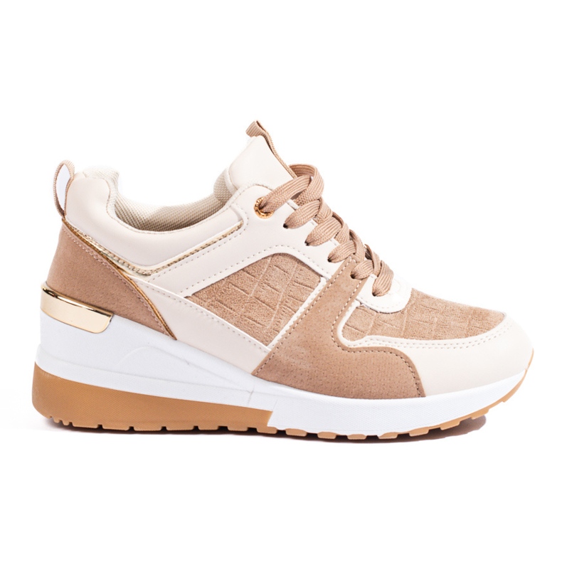 Damen-Sneakers mit Keilabsatz von Shelovet in Braun beige