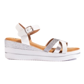 Weiße Shelovet-Keilsandalen für Damen