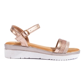 Damen-Plateausandalen Shelovet Gold golden
