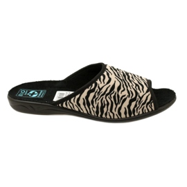 Adanex Damenhausschuhe Sara 15773 Leopardenmuster schwarz