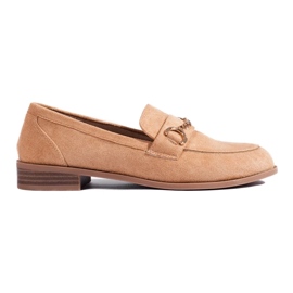 Braune Shelovet-Loafer für Damen beige