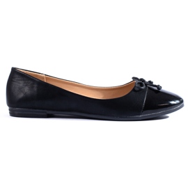 Klassische schwarze Ballerinas mit Shelovet-Schleife