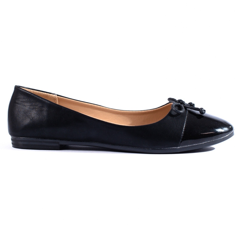 Klassische schwarze Ballerinas mit Shelovet-Schleife