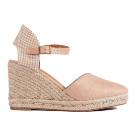 Shelovet Damen-Espadrilles mit Keilabsatz beige