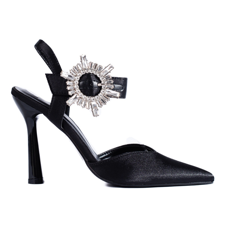 Satinschwarze Pumps von Shelovet